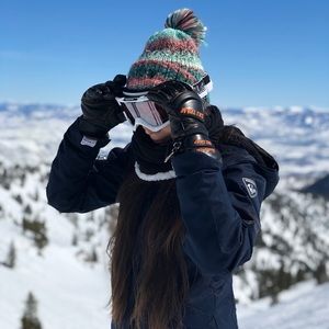 Rossignol Navy Ski Jacket with Multicolor Knit Beanie